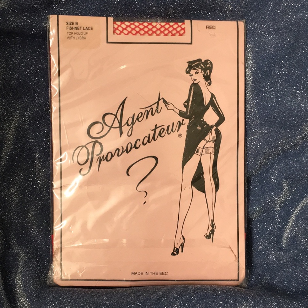 Vintage Agent Provocateur thigh high stockings red